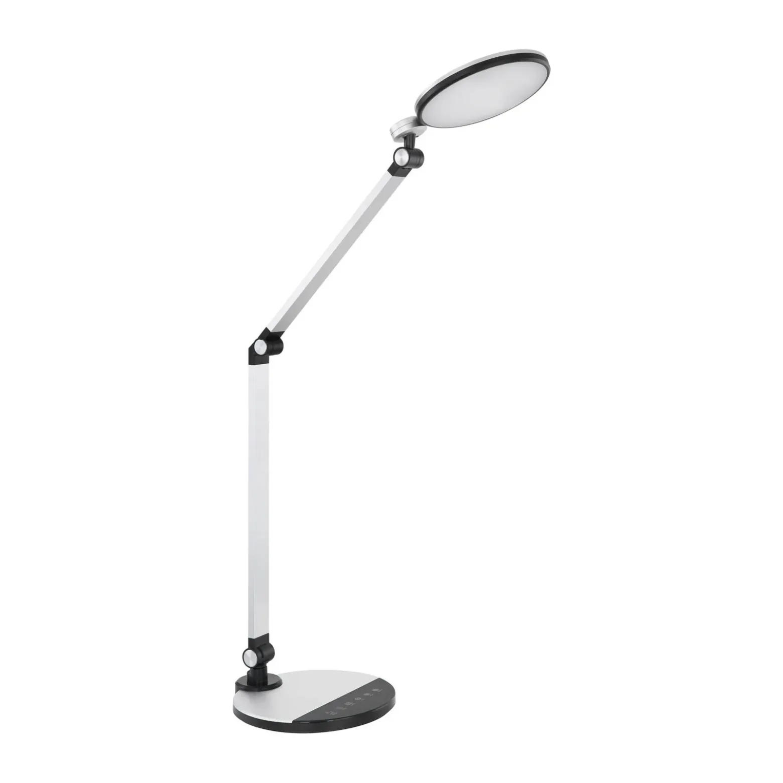 Konsti lámpara de mesa LED, altura 90 cm, negro/plateado, CCT