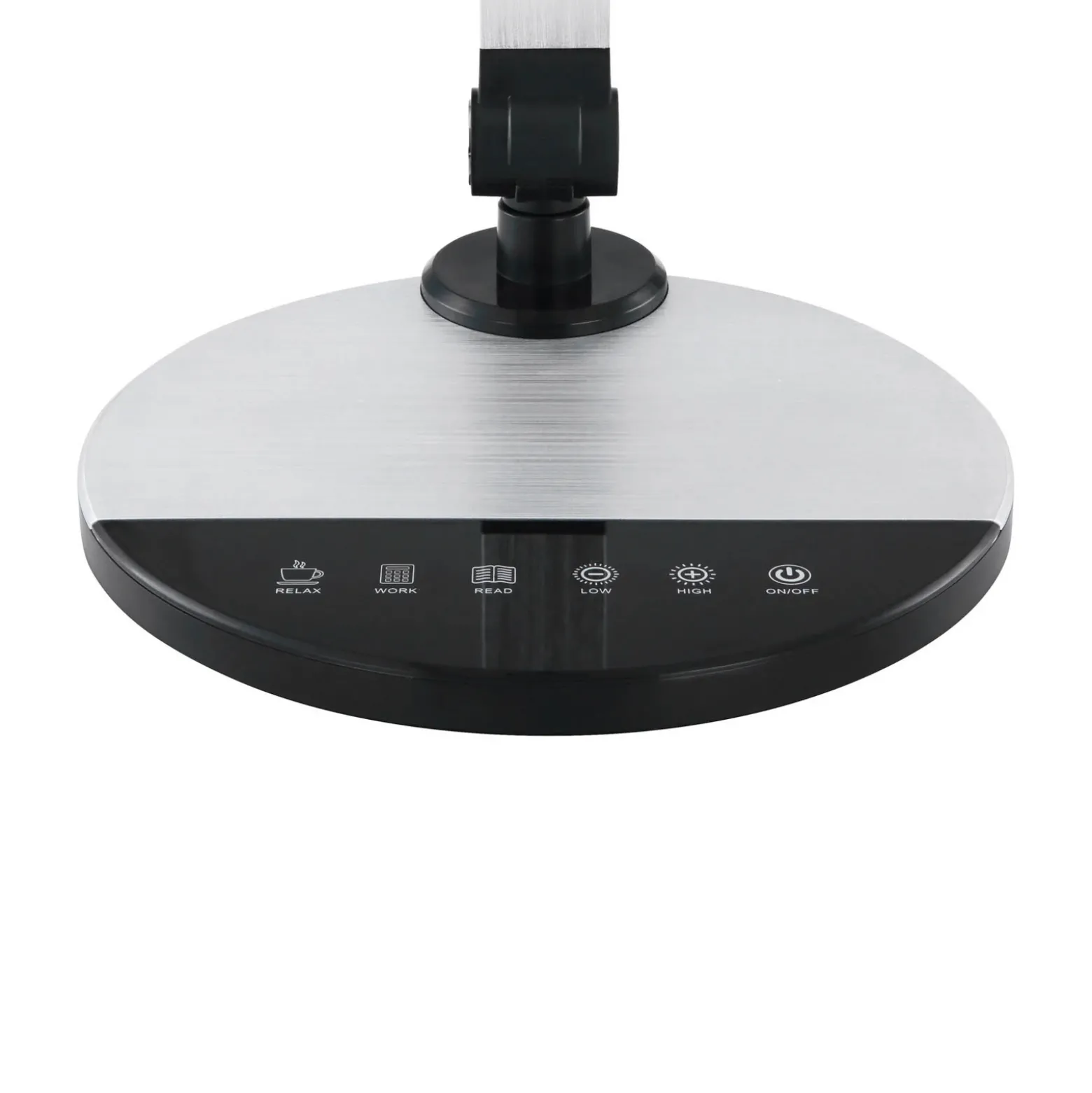 Konsti lámpara de mesa LED, altura 90 cm, negro/plateado, CCT