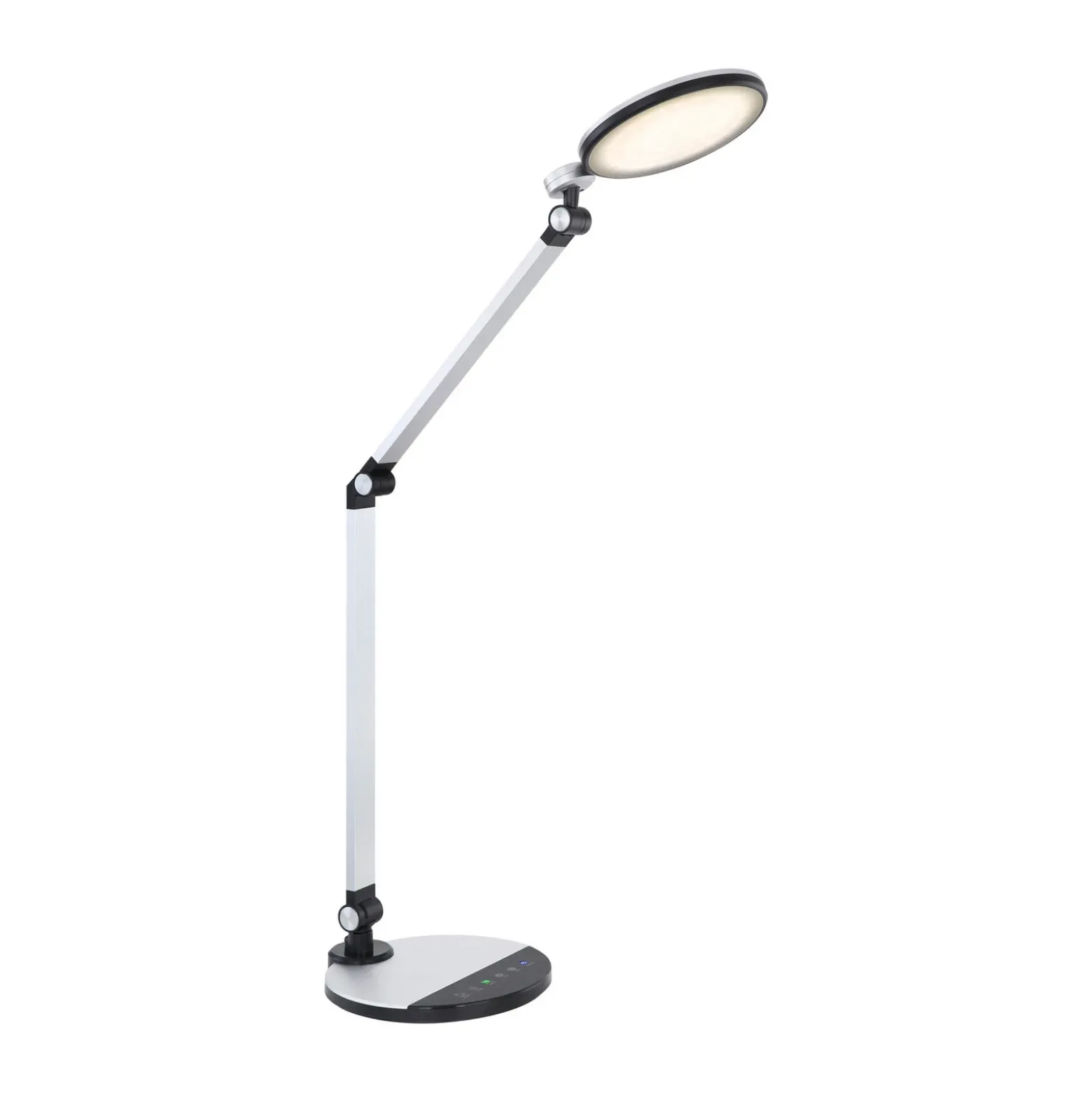 Konsti lámpara de mesa LED, altura 90 cm, negro/plateado, CCT