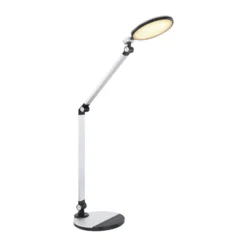 Konsti lámpara de mesa LED, altura 90 cm, negro/plateado, CCT
