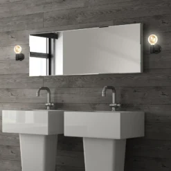 Kosol aplique de pared para cuarto de baño, IP44, E27, negro