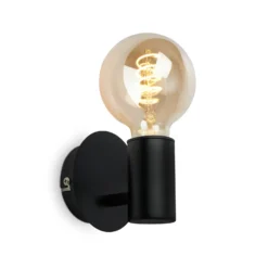 Kosol aplique de pared para cuarto de baño, IP44, E27, negro