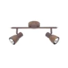 Lava downlight de techo, longitud 37 cm, cobre antiguo, 2 luces, metal