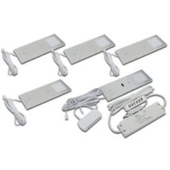 LED bajo mueble Eco-Pad F set x 5 4.000K aluminio