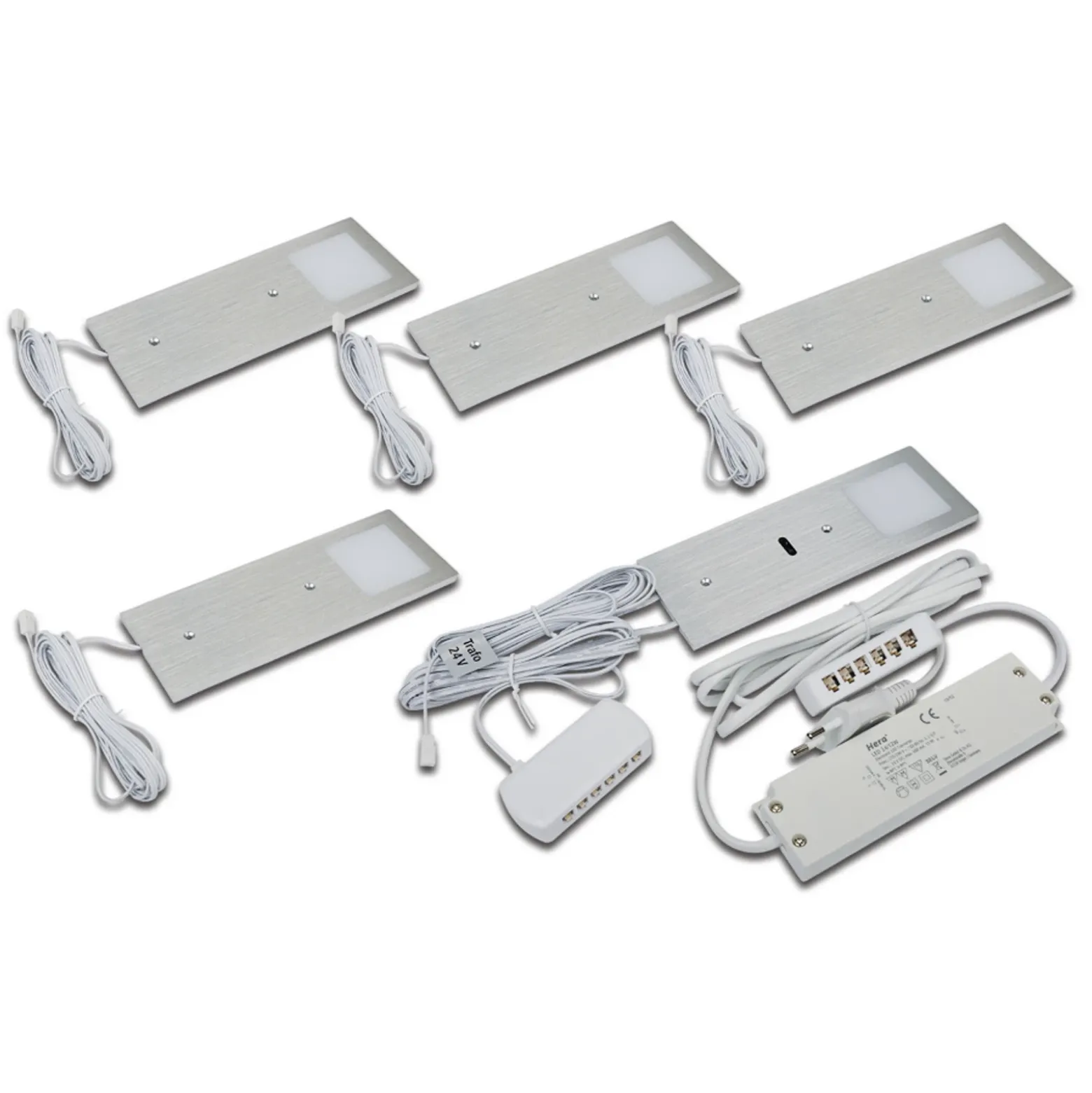 LED bajo mueble Eco-Pad F set x 5 4.000K aluminio