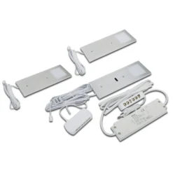 LED bajo mueble Eco-Pad F set x 3 3.000K aluminio