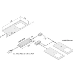 LED bajo mueble Eco-Pad F set x 2 3.000K aluminio