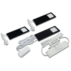 LED bajo mueble Eco-Pad F set x 3 4.000K negro