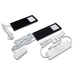 LED bajo mueble Eco-Pad F set x 2 4.000K negro