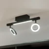 LED downlight Cardillio 2 negro con dos Ring