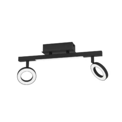 LED downlight Cardillio 2 negro con dos Ring