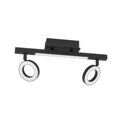 LED downlight Cardillio 2 negro con dos Ring