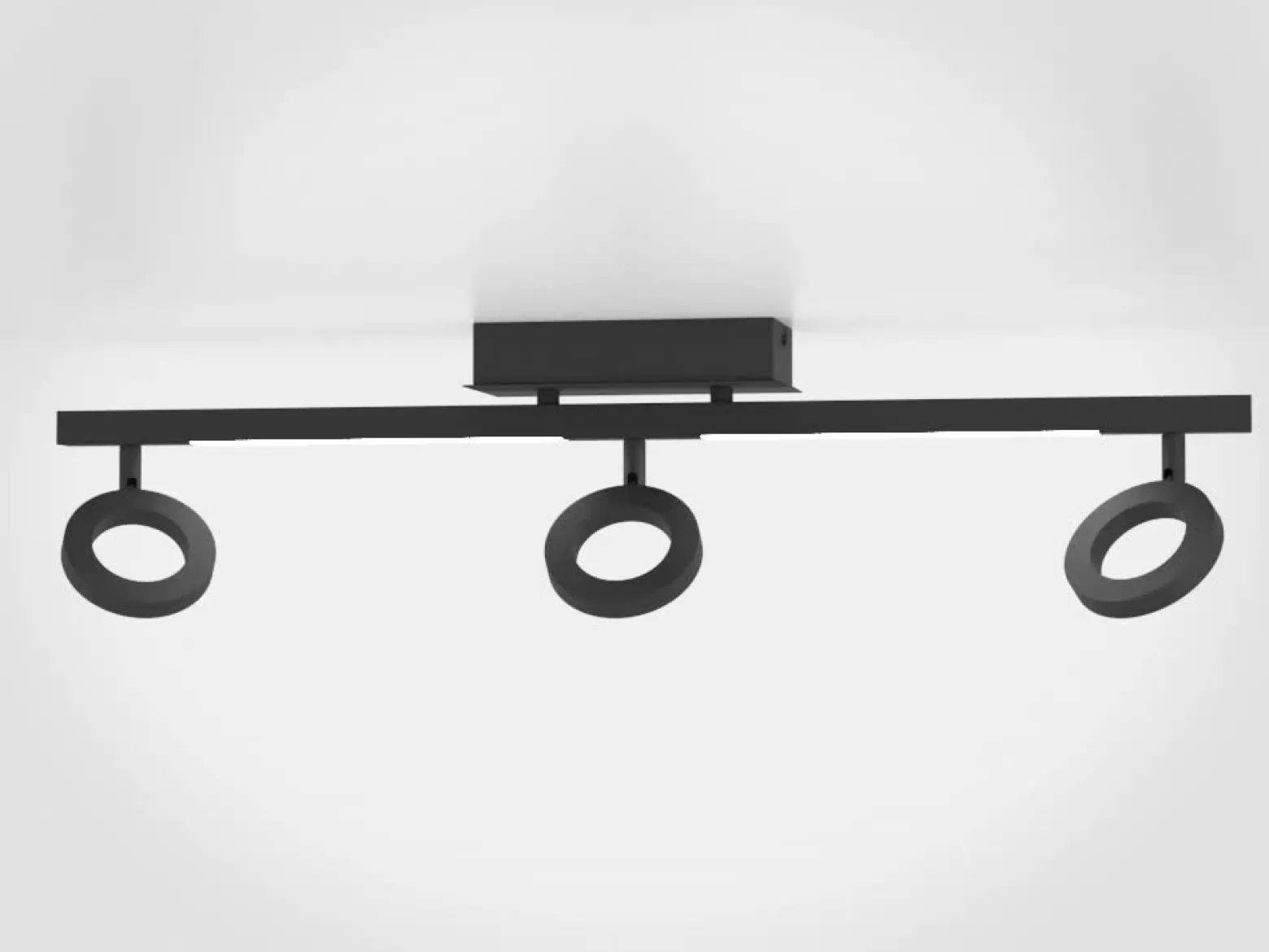 LED downlight Cardillio 2 negro con tres Ring