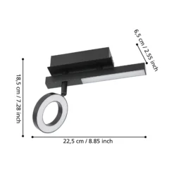 LED downlight Cardillio 2 negro con un Ring
