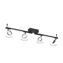 LED downlight Cardillio 2 negro con cuatro Ring