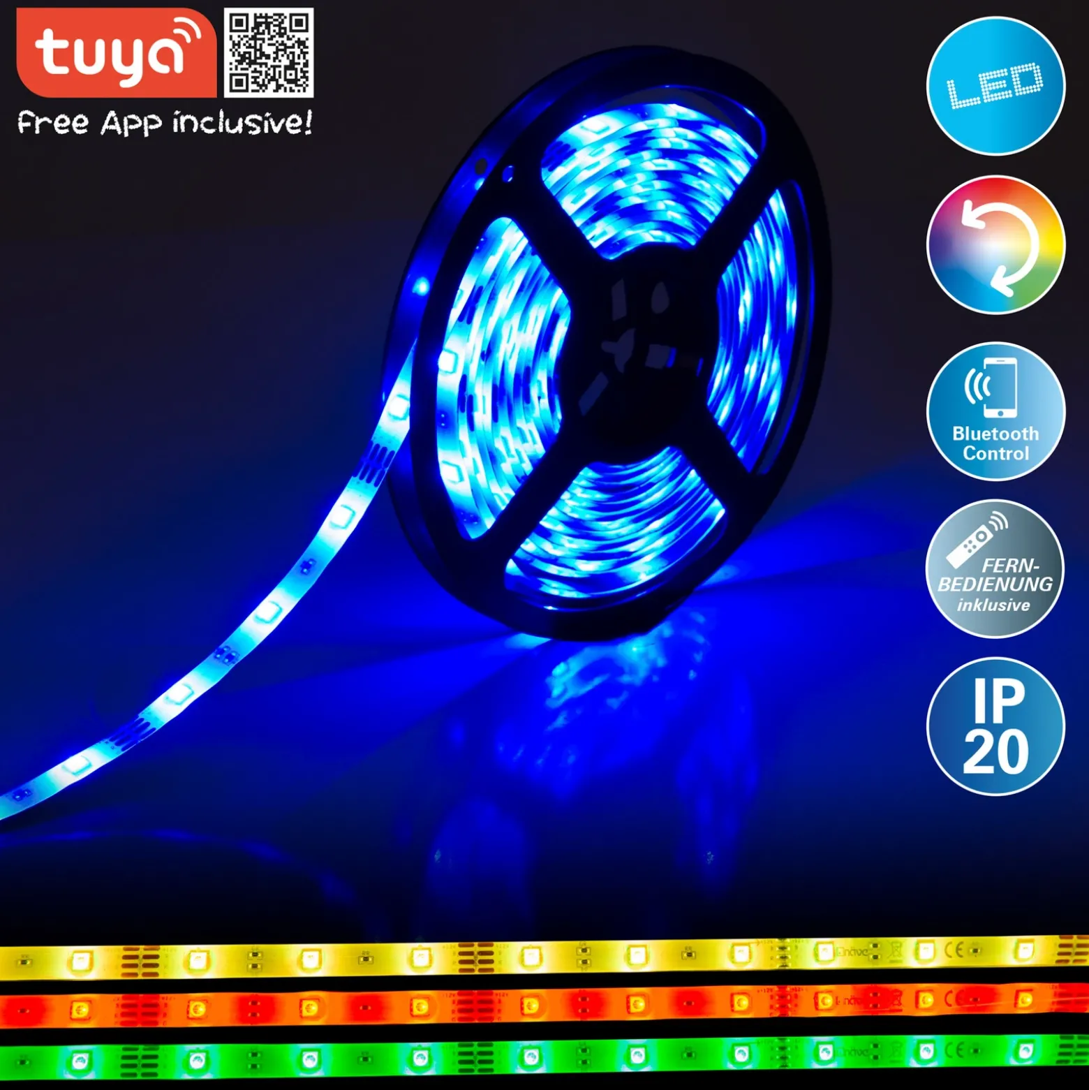 LED-RGB tira con control remoto longitud 5 m