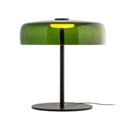 LEDS-C4 Lámpara de mesa LED Levels, Ø 42 cm, verde, cristal, CCT