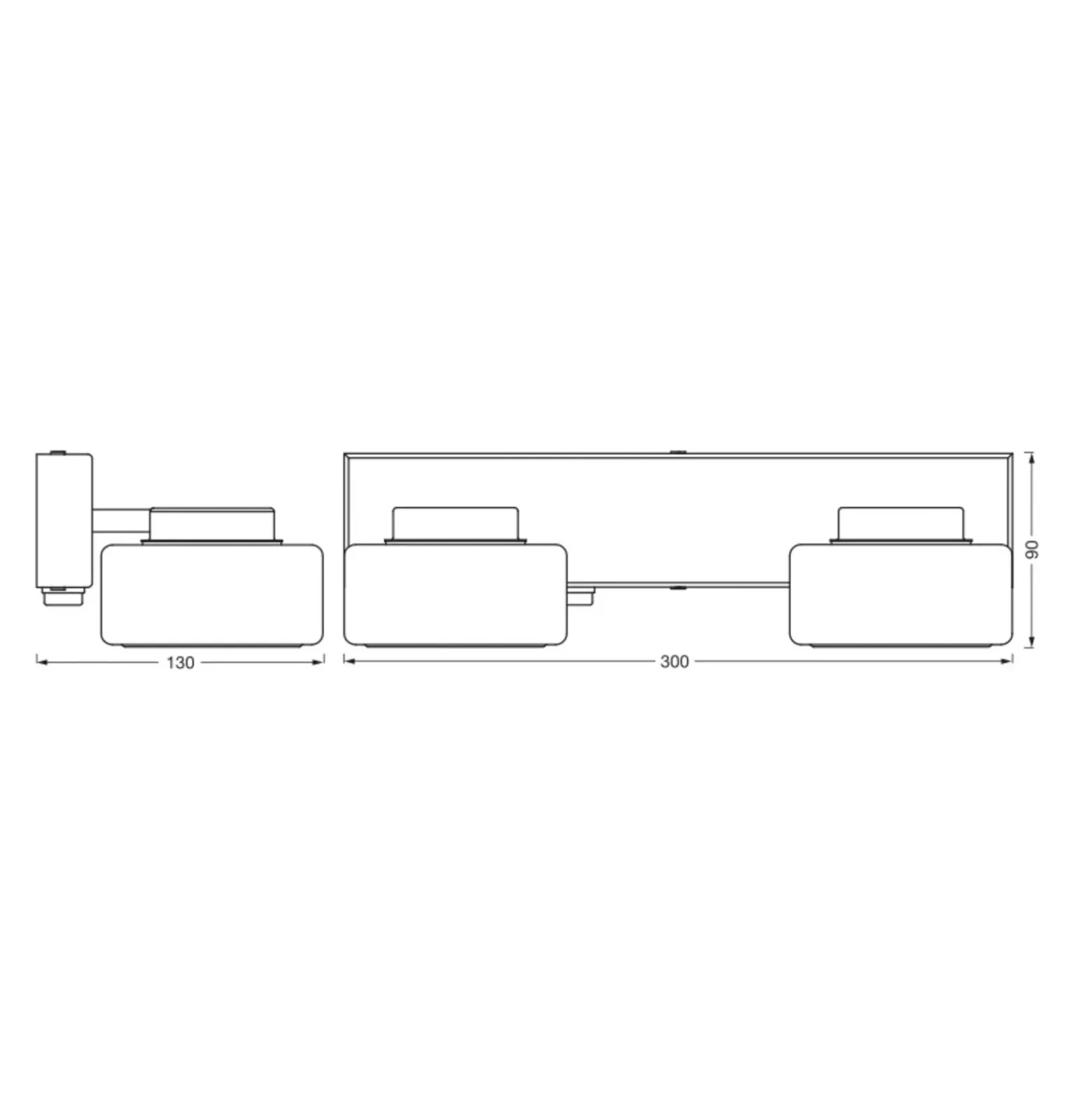 LEDVANCE Aplique de pared LED Orbis Flame, 2 luces, cromo, IP44