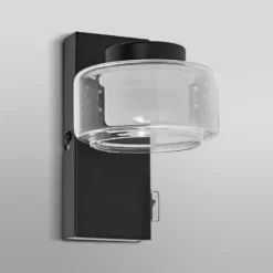 LEDVANCE Aplique de pared LED Orbis Flame, 1 luz, negro, IP44