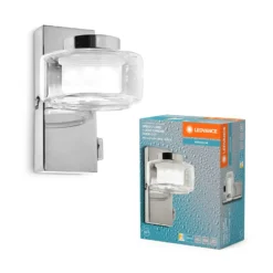 LEDVANCE Aplique de pared LED Orbis Flame, 1 luz, cromo, IP44