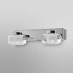 LEDVANCE Aplique de pared LED Orbis Flame, 2 luces, cromo, IP44