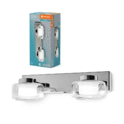 LEDVANCE Aplique de pared LED Orbis Flame, 2 luces, cromo, IP44
