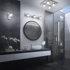 LEDVANCE Aplique de pared LED Orbis Flame, 2 luces, cromo, IP44