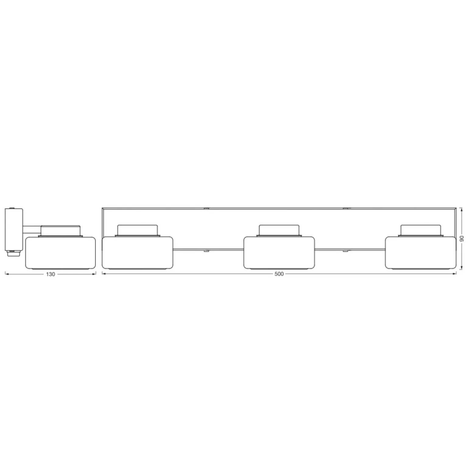 LEDVANCE Aplique de pared LED Orbis Flame, 3 luces, negro, IP44