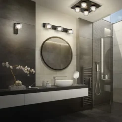 LEDVANCE Aplique de pared LED Orbis Flame, 3 luces, negro, IP44