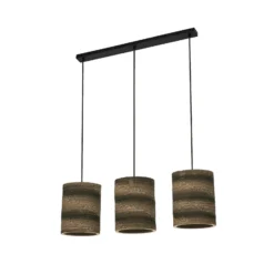LEDVANCE Lámpara colgante cilíndrica, 3 luces, marrón, cartón ondulado