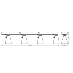 LEDVANCE Pear foco de superficie GU10 4 luz gris