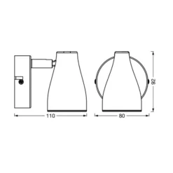 LEDVANCE Pear foco de superficie GU10 1 luz negro