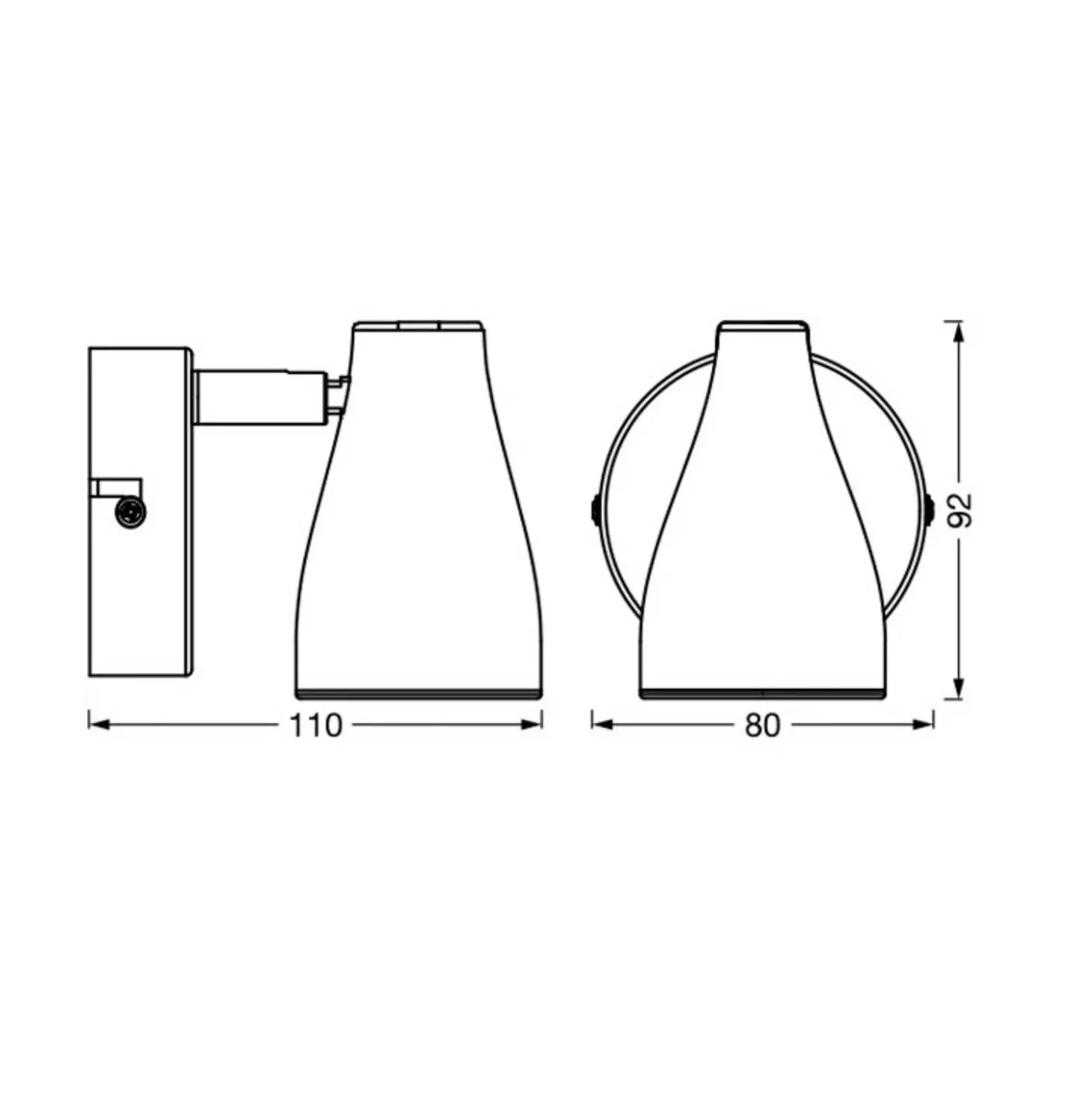LEDVANCE Pear foco de superficie GU10 1 luz gris