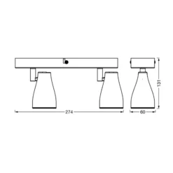 LEDVANCE Pear foco de superficie GU10 2 luz gris