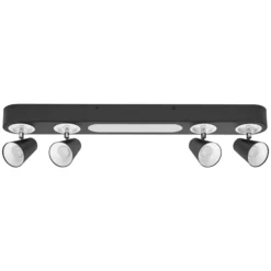 LEDVANCE Plafón LED Neptune, 4 focos, negro