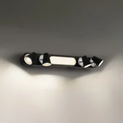 LEDVANCE Plafón LED Neptune, 4 focos, negro
