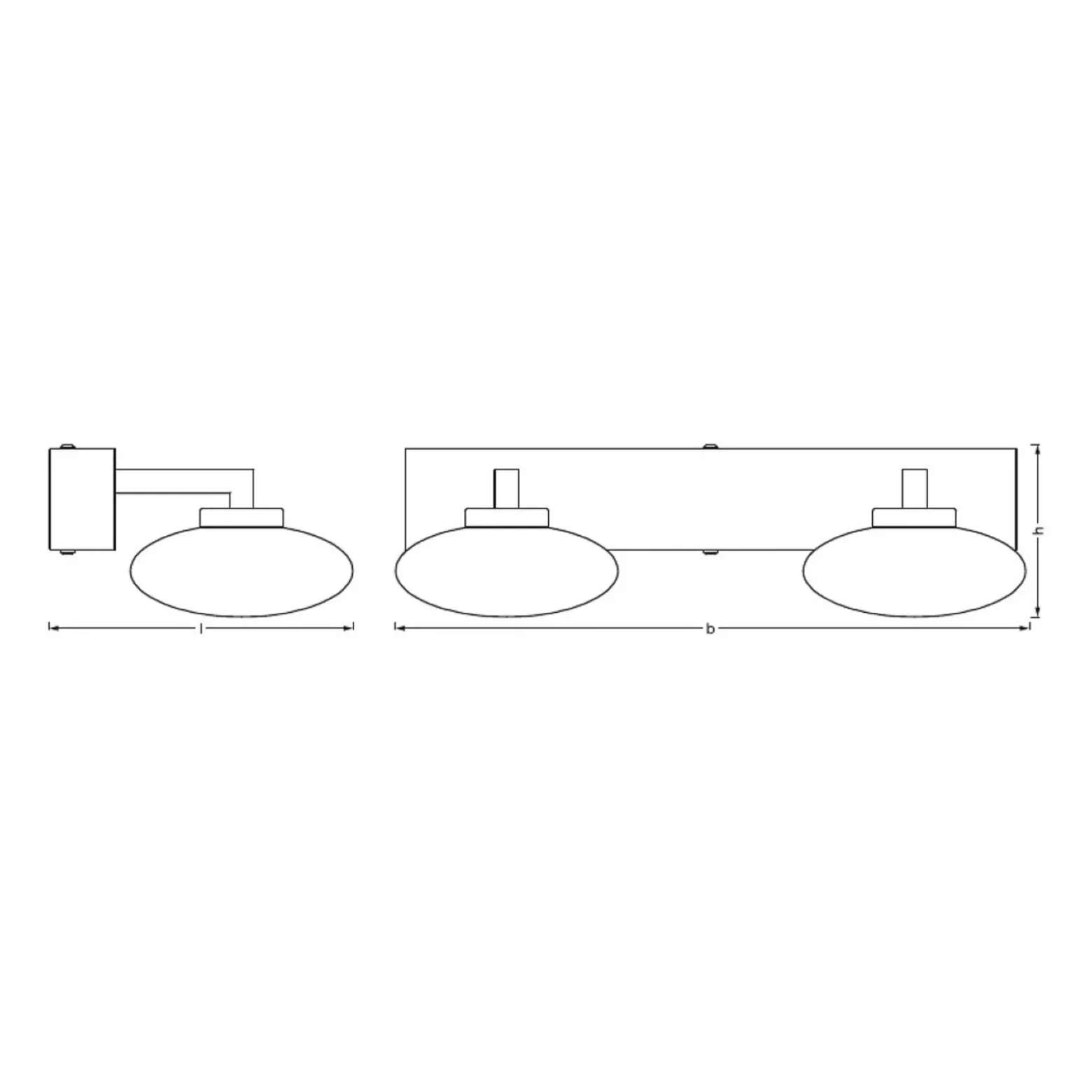 LEDVANCE SMART+ WiFi Orbis Wall Elypse, 2 luz