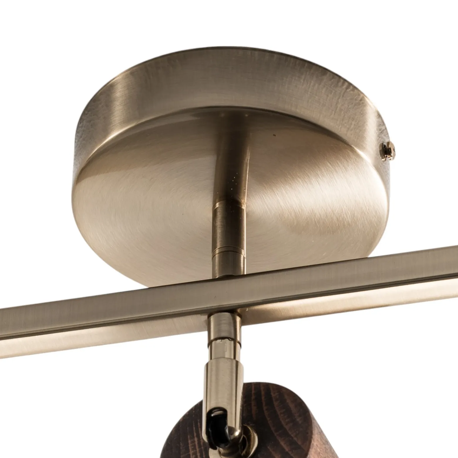 Legno downlight de techo, lineal, 3 luces, marrón / latón, madera