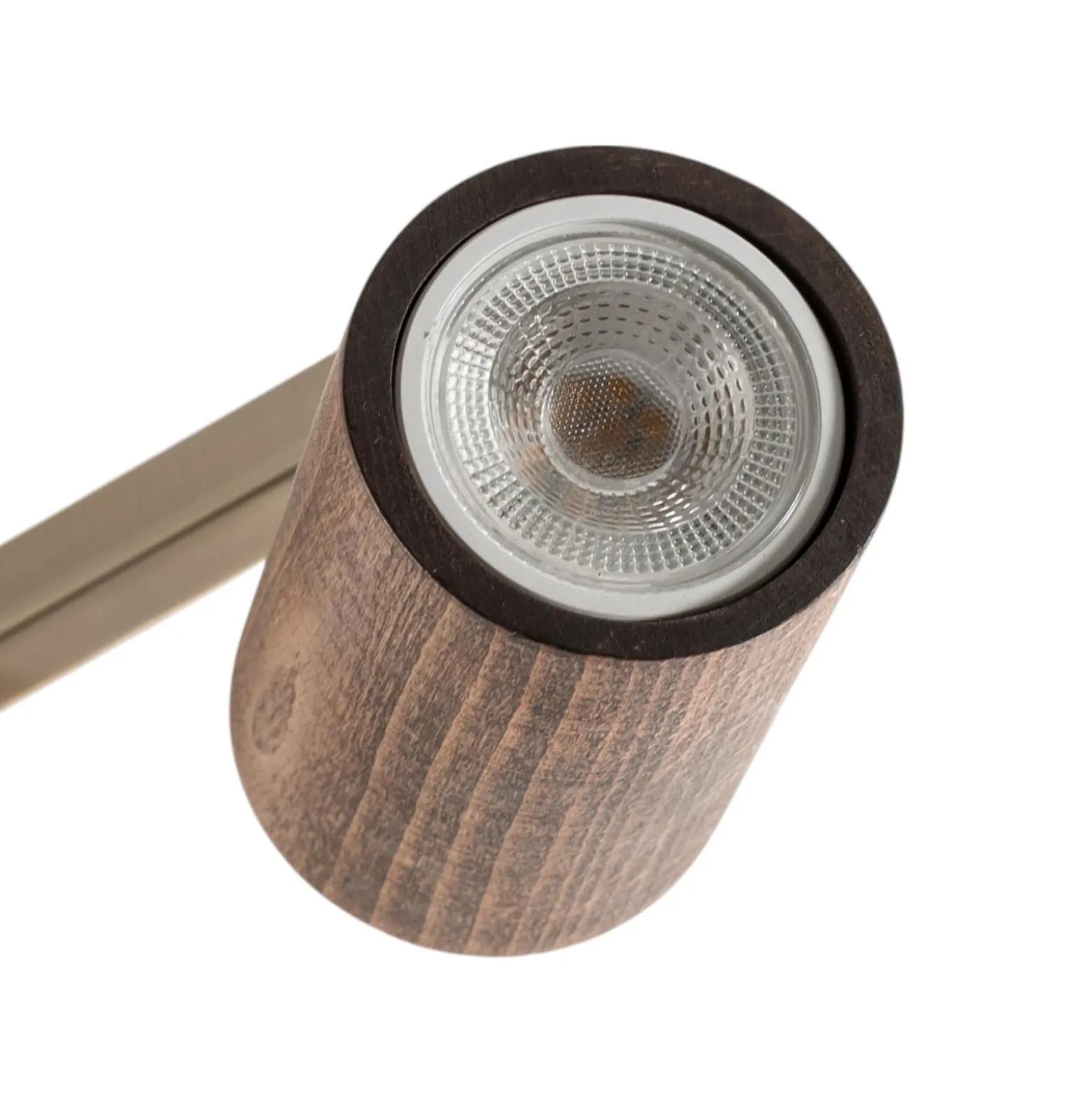 Legno downlight de techo, lineal, 3 luces, marrón / latón, madera