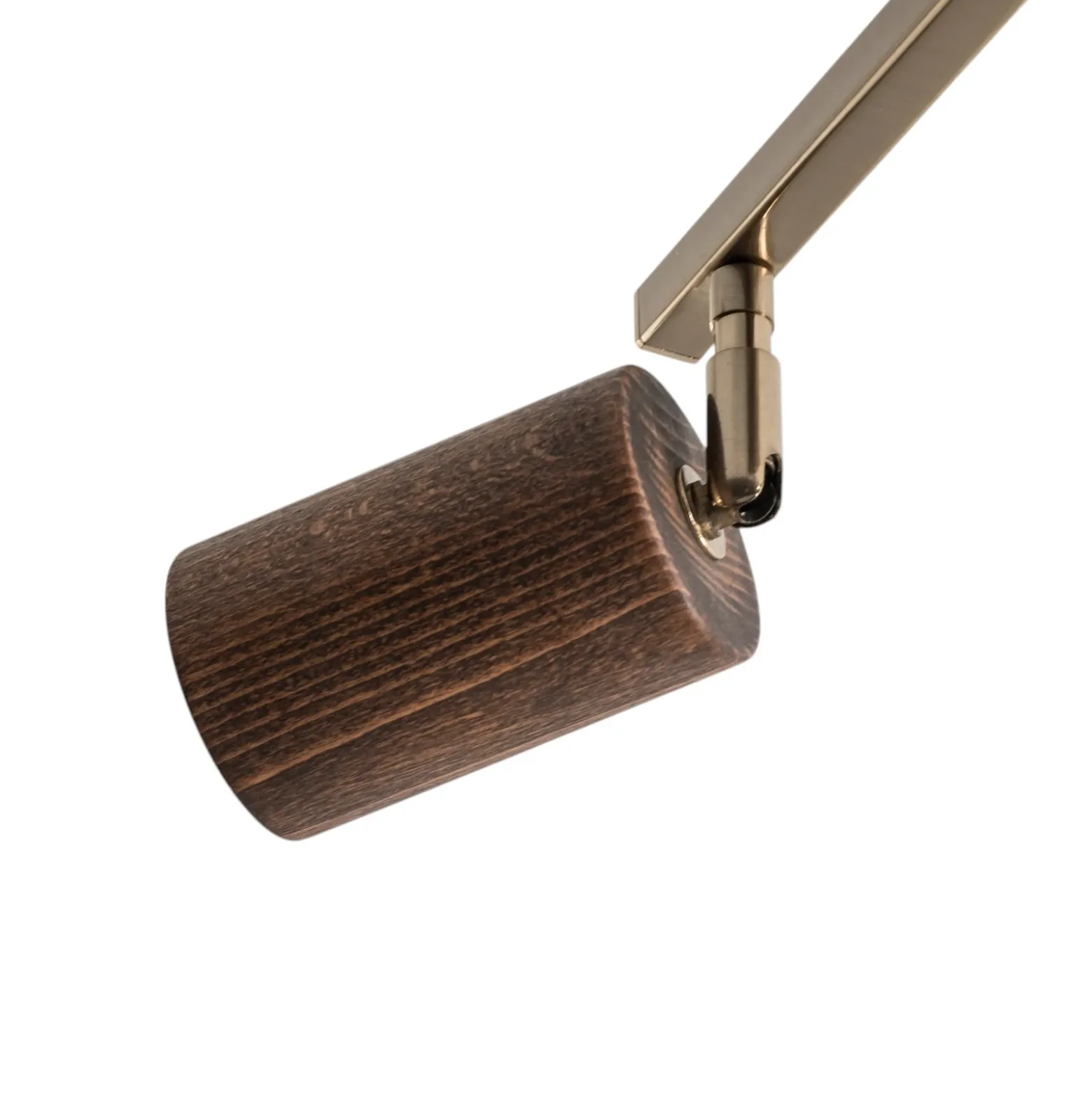 Legno downlight de techo, lineal, 3 luces, marrón / latón, madera