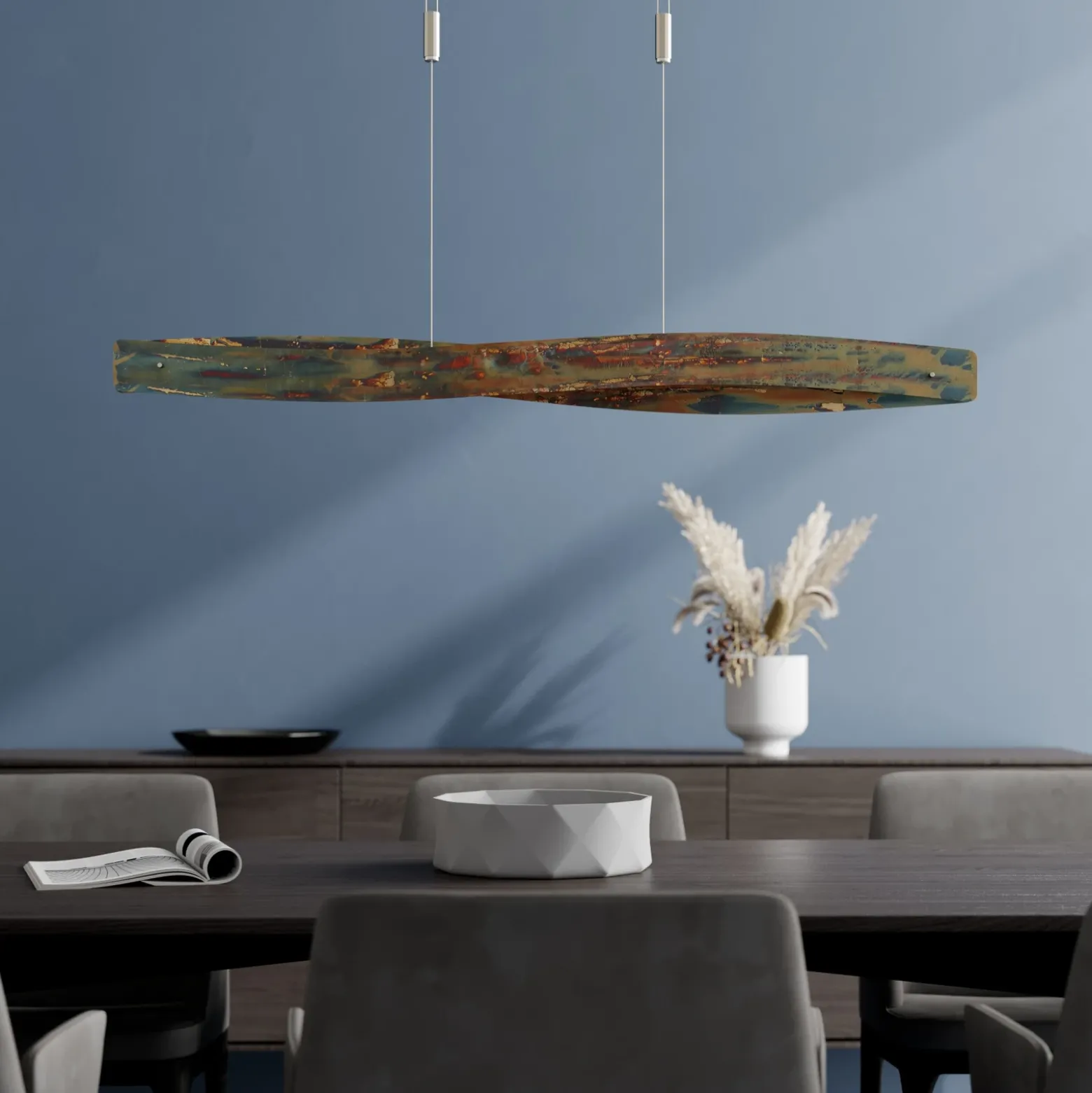 Lian Lámpara colgante LED con superficie oxidada