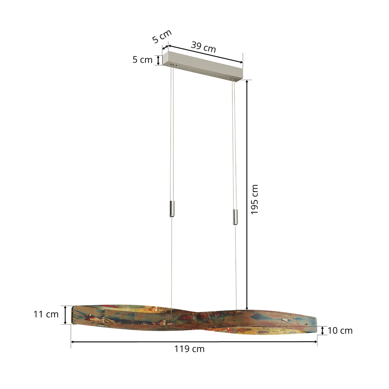 Lian Lámpara colgante LED con superficie oxidada