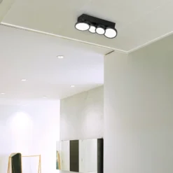 LIGHTME plafón LED Aqua GU10 4 luces negro