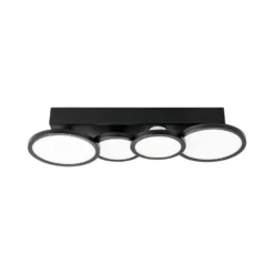 LIGHTME plafón LED Aqua GU10 4 luces negro