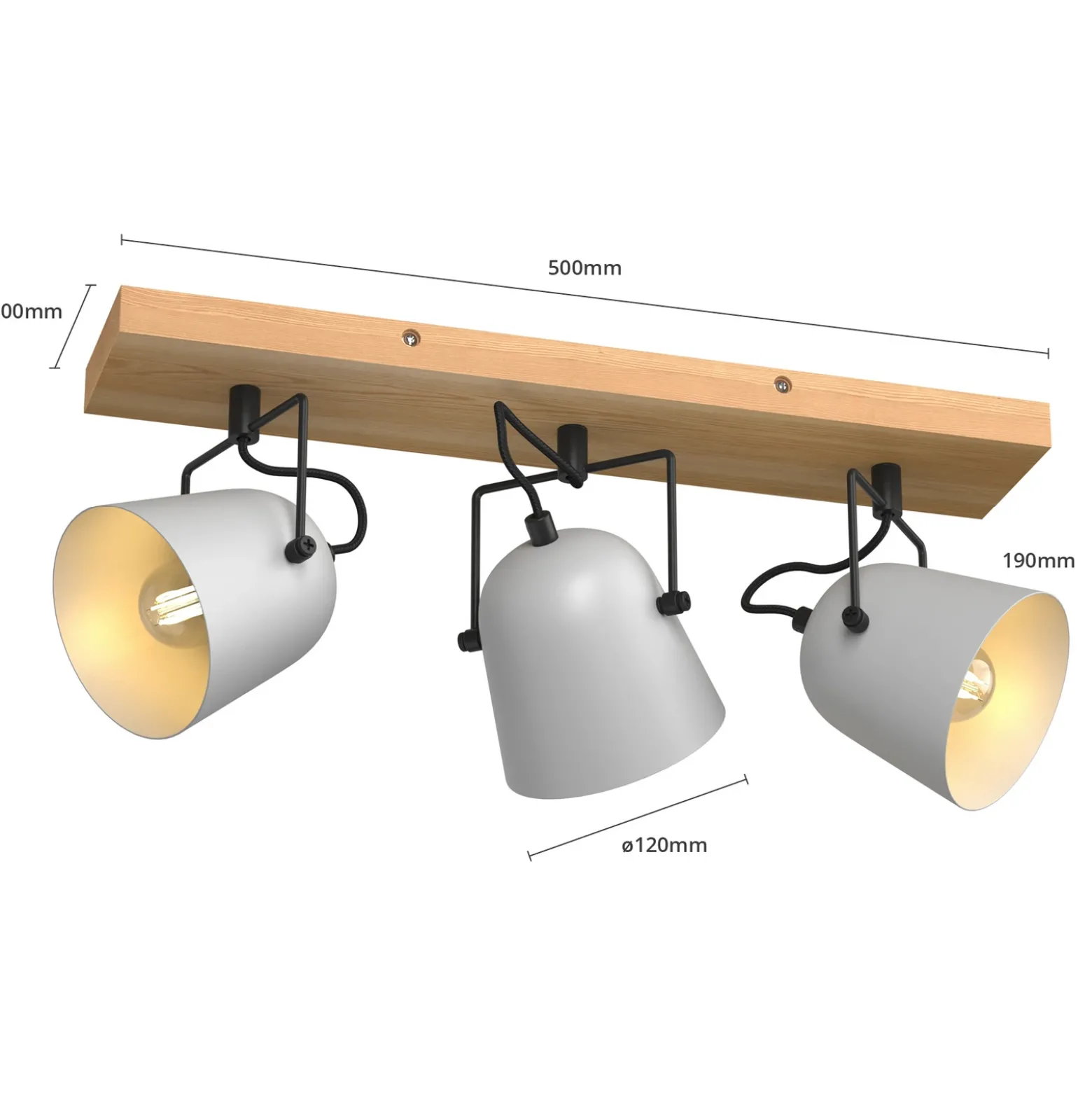 Lindby Adalin plafón, 3 luces, gris