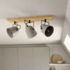 Lindby Adalin plafón, 3 luces, gris