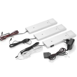 Lindby Amaryll lámpara LED bajo mueble, 3 ud plata