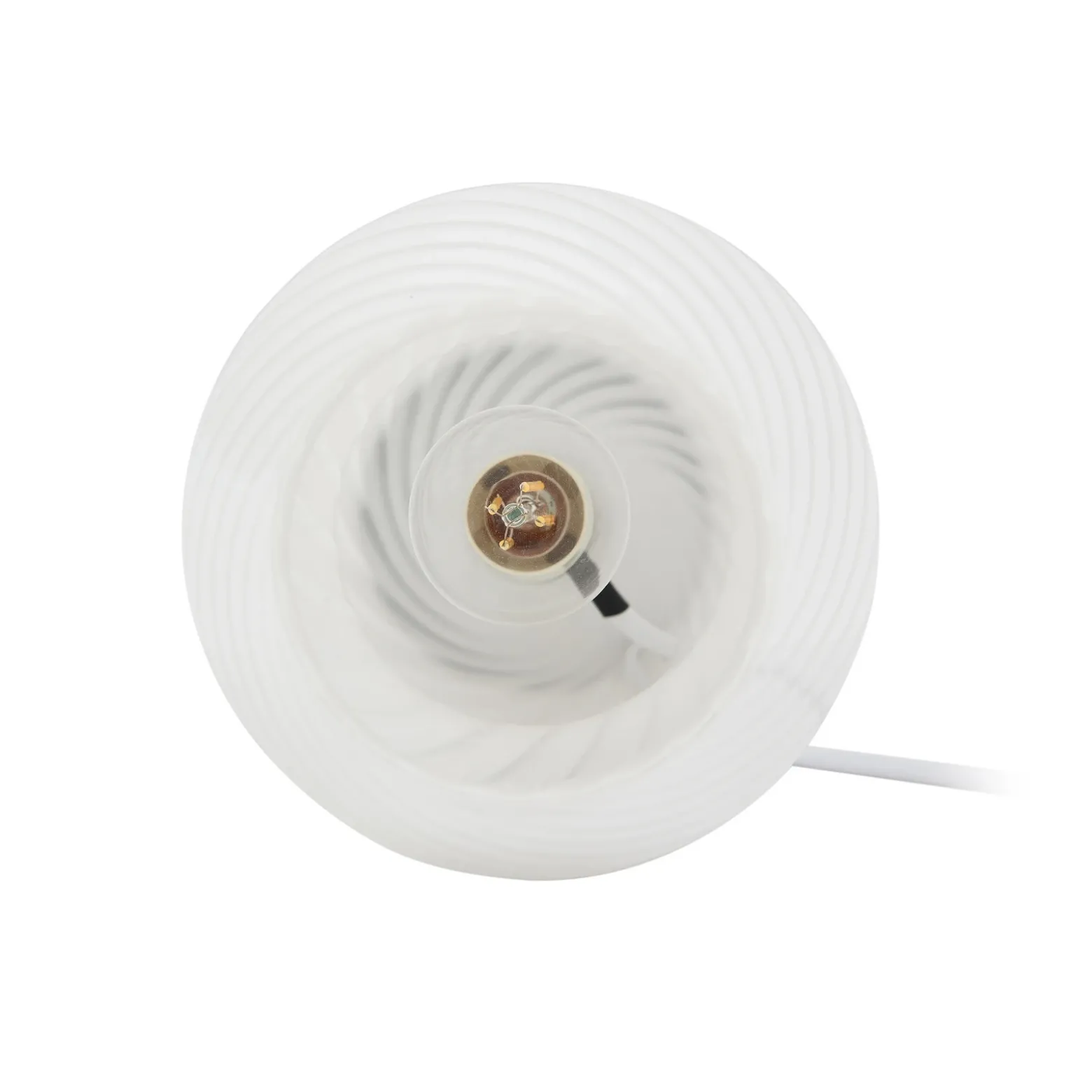 Lindby Andriana lámpara de mesa, amarillo/blanco, cristal, Ø 15 cm