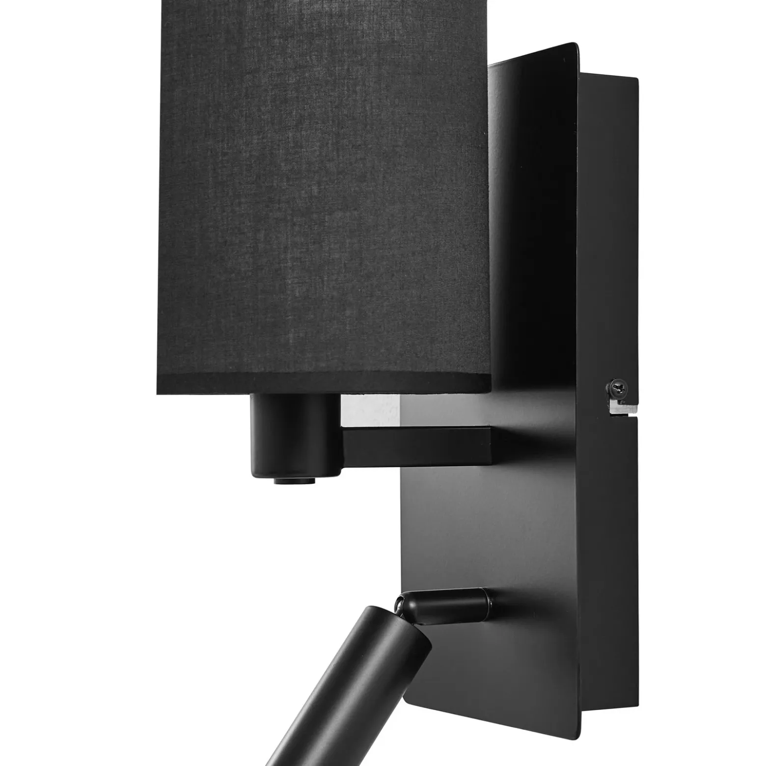 Lindby aplique de pared Aiden, 30 cm, negro, brazo de lectura LED, E14