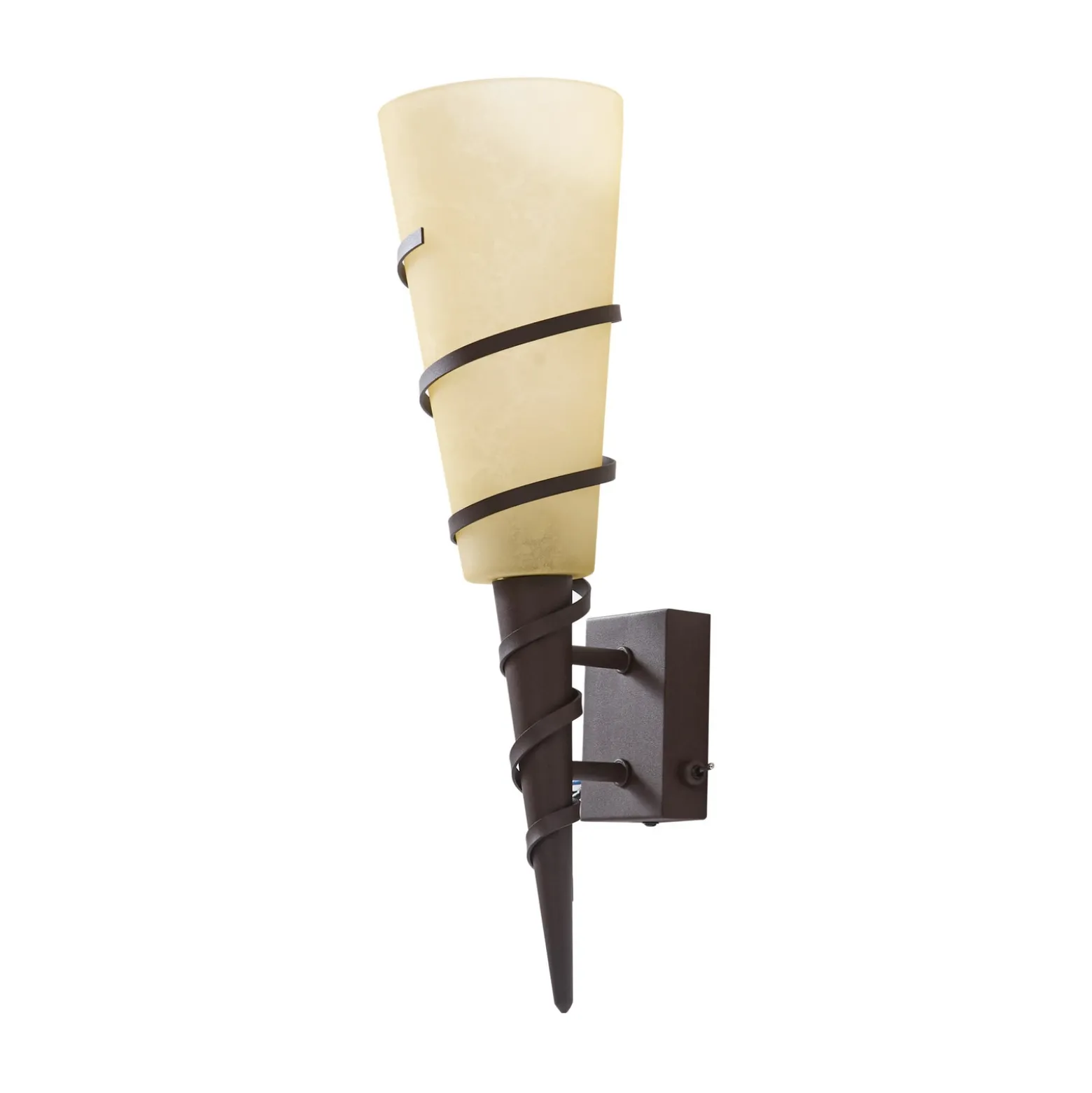 Lindby aplique de pared Anouk, altura 44 cm, cristal, metal, antorcha